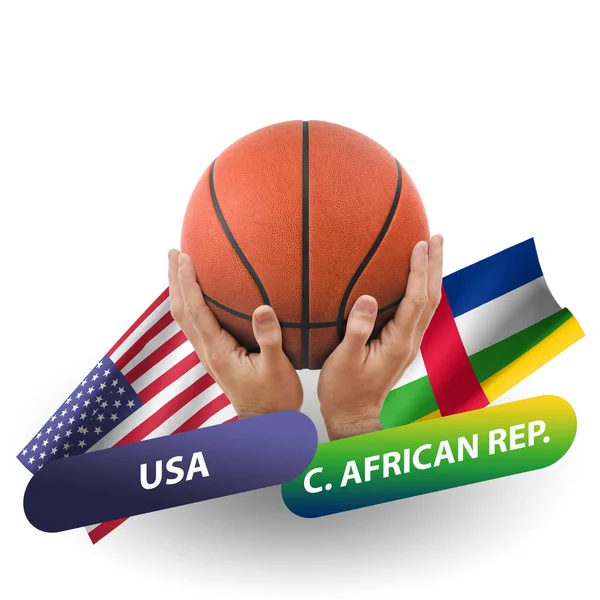 Basketball Competition Match National Teams Usa Central African Republic — Stock fotografie