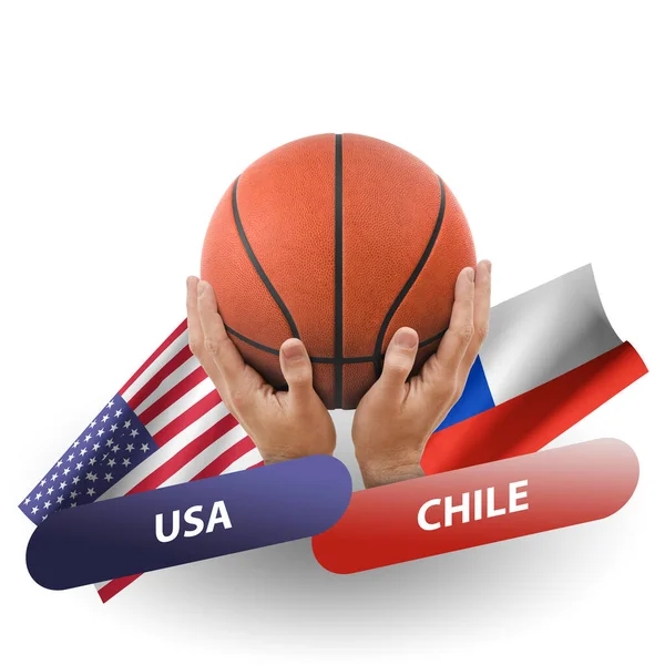Basketball Competition Match National Teams Usa Chile — Stockfoto