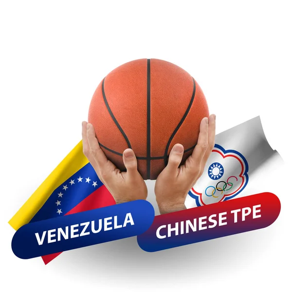 Basketball Competition Match National Teams Venezuela Chinese Taipei — стоковое фото
