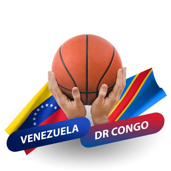 Basketball Competition Match National Teams Venezuela Congo — стоковое фото