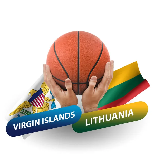 Partido Competición Baloncesto Selecciones Nacionales Islas Vírgenes Lithuania — Foto de Stock