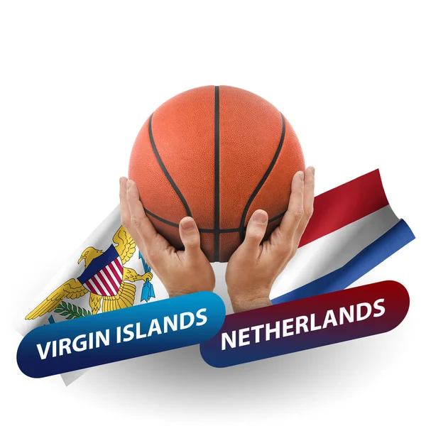 Partido Competencia Baloncesto Selecciones Nacionales Islas Vírgenes Países Bajos — Foto de Stock