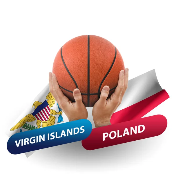Partido Competencia Baloncesto Selecciones Nacionales Islas Vírgenes Polonia — Foto de Stock