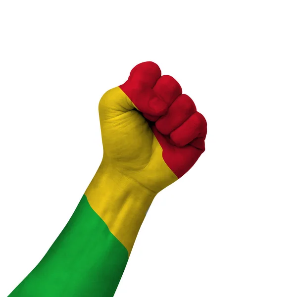 Hand Making Victory Sign Mali Painted Flag Symbol Victory Resistance — Stock Photo, Image