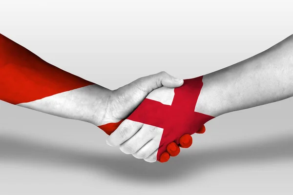 Handshake England Austria Flags Painted Hands Illustration Clipping Path — Photo