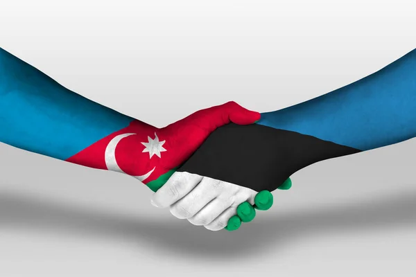 Handshake Estonia Azerbaijan Flags Painted Hands Illustration Clipping Path — Stock fotografie