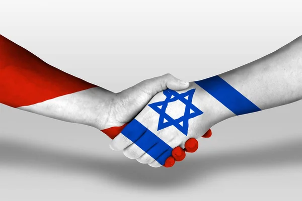 Χειραψία Μεταξύ Israel Και Austria Σημαίες Ζωγραφισμένα Στα Χέρια Εικονογράφηση — Φωτογραφία Αρχείου