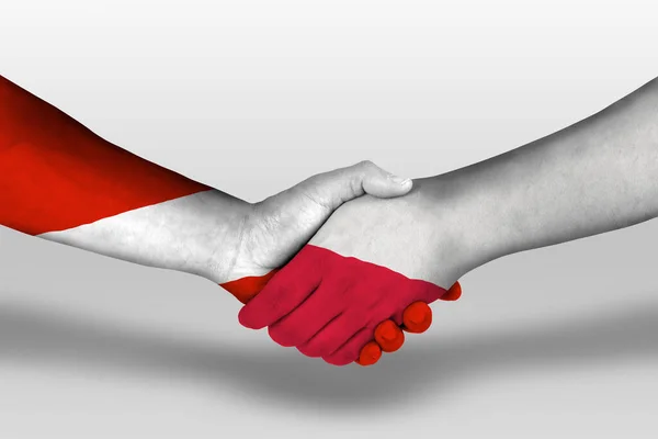 Handshake Poland Austria Flags Painted Hands Illustration Clipping Path — Foto de Stock