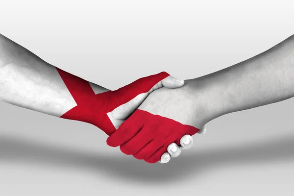 Handshake Poland England Flags Painted Hands Illustration Clipping Path — Foto de Stock