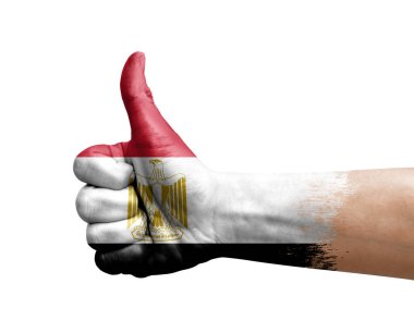 Mısır bayrağıyla boyanmış el yapımı başparmak.