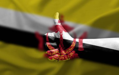 Brunei bayrağıyla boyanmış el yapımı başparmak.