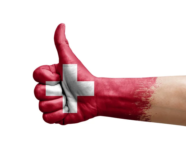 손으로 스위치의 깃발을칠 — 스톡 사진
