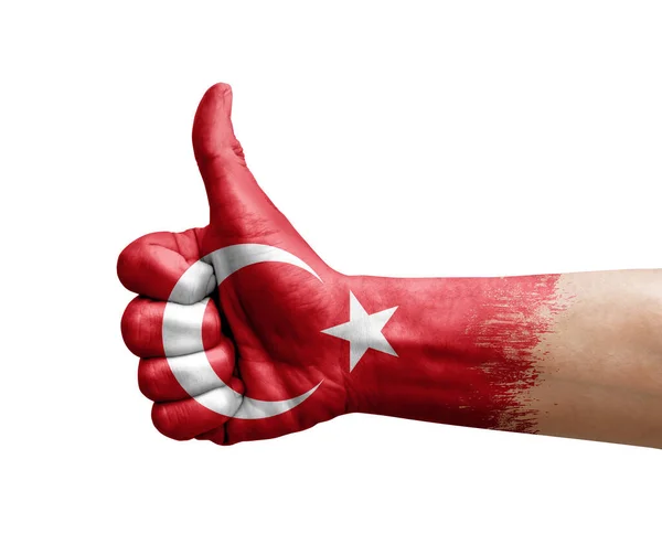 Hand Making Thumb Painted Flag Turkey — Stok fotoğraf