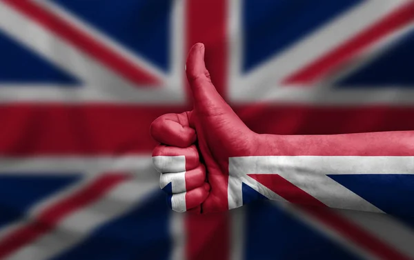 Hand Making Thumb Painted Flag United Kingdom — Zdjęcie stockowe