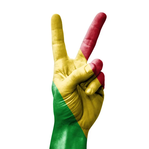 Hand Making Victory Sign Flag Mali — 图库照片