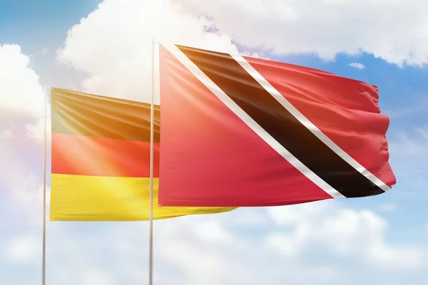 Sunny Blue Sky Flags Trinidad Tobago Germany — Photo