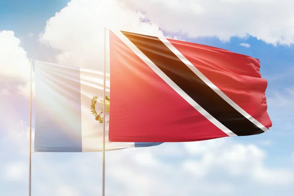 Sunny Blue Sky Flags Trinidad Tobago Guatemala — 图库照片