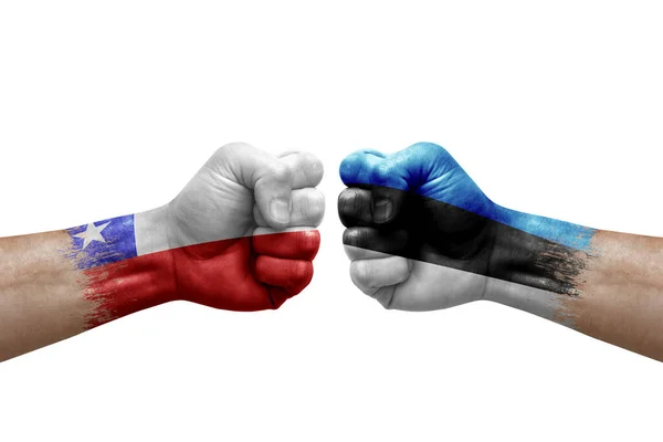Дві Руки Ють Одна Одну Білому Фоні Державні Прапори Розфарбовують — стокове фото