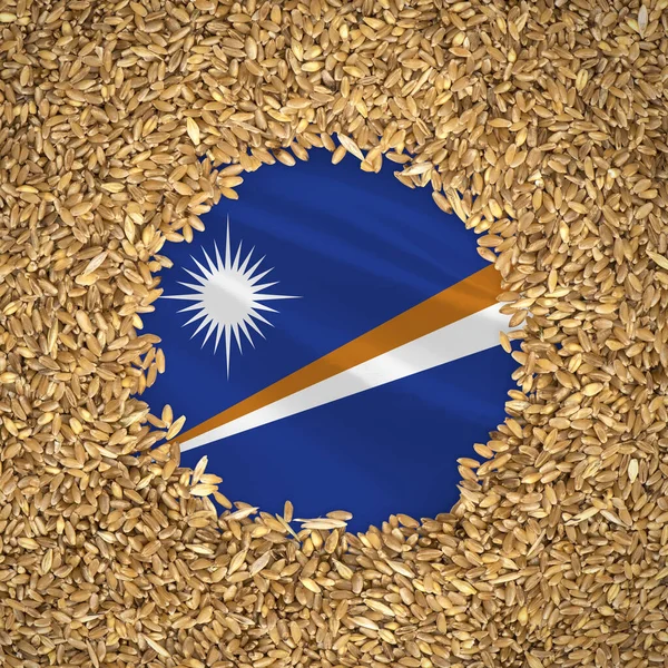 Flag Marshall Islands Grains Wheat Natural Whole Wheat Concept Flag — Stock Photo, Image