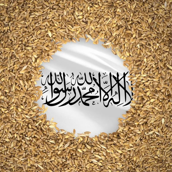 Флаг Афганистана Зернами Пшеницы Естественная Концепция Цельной Пшеницы Флагом Афганистана — стоковое фото