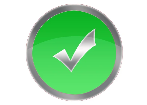 Positive green button. — Stock Photo, Image