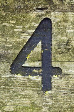 eski ahşap dört sayısı.