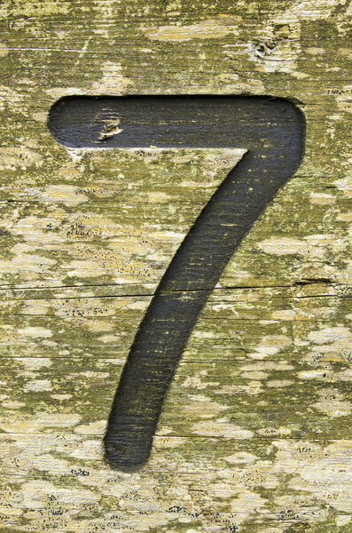 Number seven of old wood.