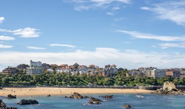 Views of Santander city and Sardinero beach, Cantabria, Spain. clipart