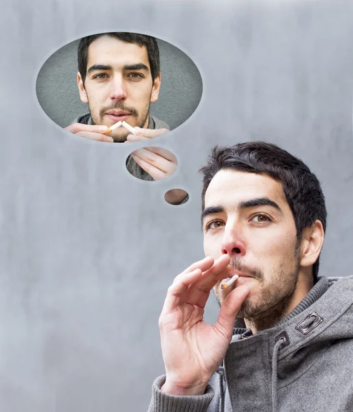adam sigara ve sigara içme konusunu düşünüyorum kavramı.