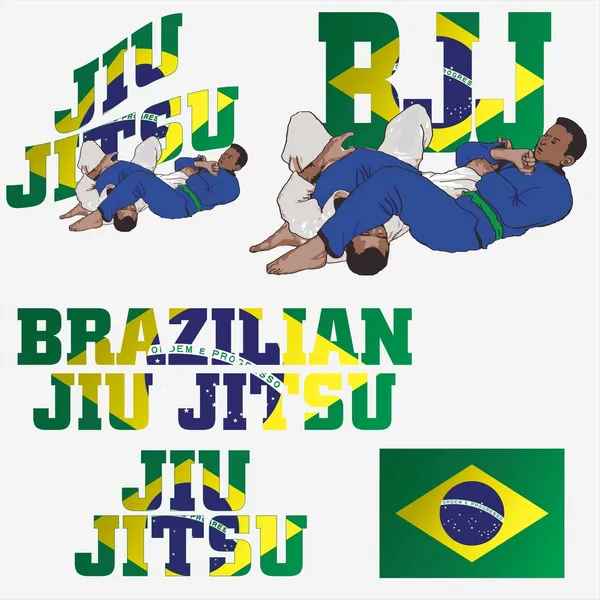 Jiu Jitsu brasileño — Vector de stock