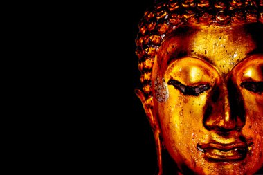 Old golden Buddha statue clipart