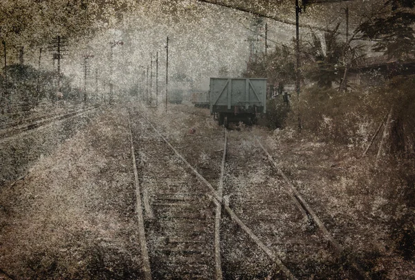 Lungo le linee ferroviarie in disuso foto . — Foto Stock