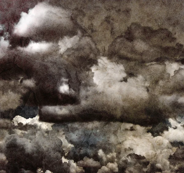 Geri dönüşümlü kağıt üzerinde Grunge bulutlar. — Stok fotoğraf