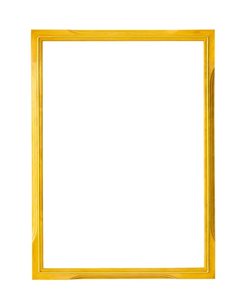 Gold wooden picture frame isolated on white background. — Stock Photo, Image