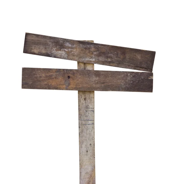 Stary drewniany znak na białym tle na białym tle — Zdjęcie stockowe