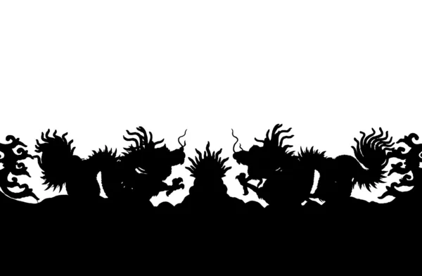 Silhouette black dragon on a white background. — Stock Photo, Image