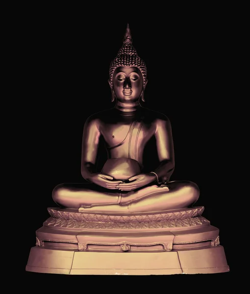 Guld buddha isolerad på svart bakgrund — Stockfoto