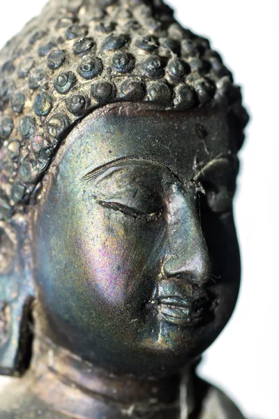 Schwarzer Buddha auf Weiß. — Stockfoto