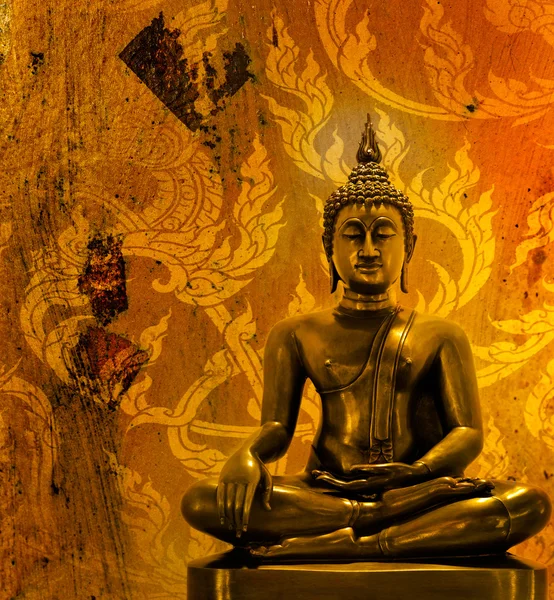 Buddhastatue auf Grunge-Hintergrund. — Stockfoto