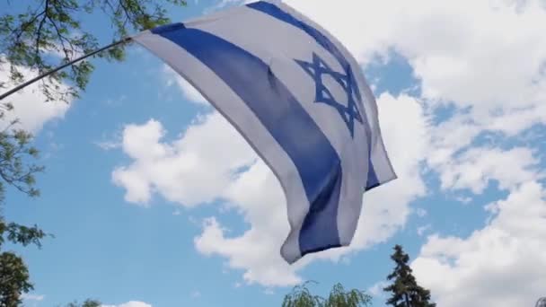 Nationalflagge Israels — Stockvideo