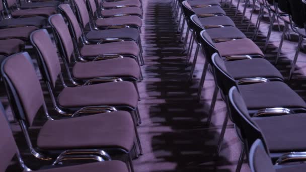 Rows of empty chairs — Stock Video