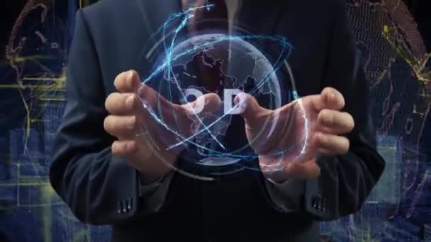 Male hands activate hologram To Do — Stok video
