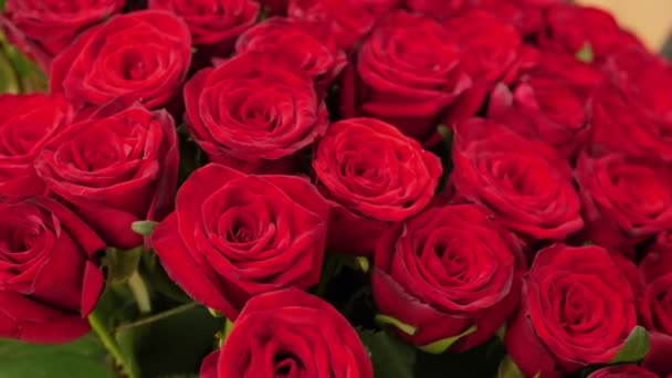 Blooming Rose Flowers Close Beautiful Red Roses Bouquet Background Wedding — Videoclip de stoc