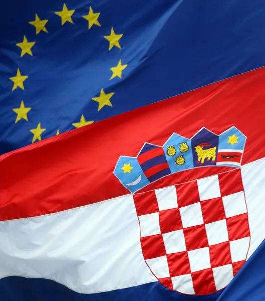 克罗地亚和欧盟的徽章 — 图库照片