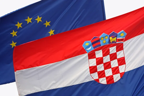 EU and Croatian close up — Stock Photo, Image