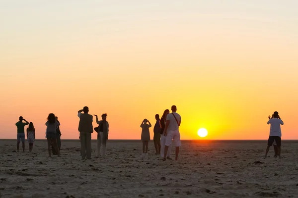 Solné jezero chott el jerid sunrise — Stock fotografie