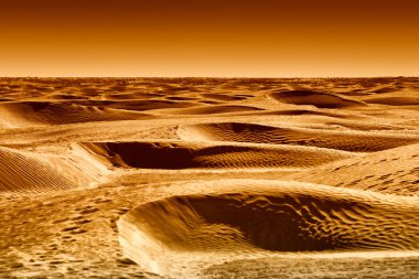 gün batımında sahara çöl dunes