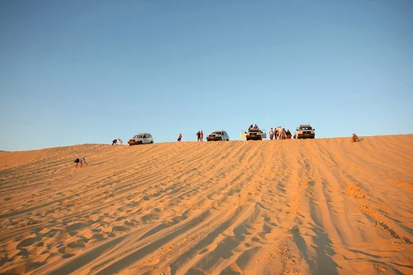 Tourists in Sahara — Stock Photo, Image