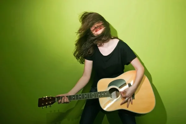 Sexy gitaar vrouw — Stockfoto