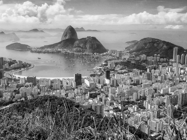 Vista de Rio citycsape en blanco y negro — Foto de Stock